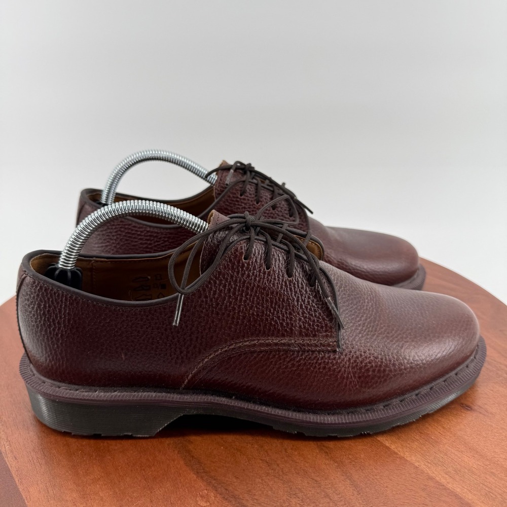 Dr. Martens Octavius Dark Brown Pebble Grain Leather Derby Shoes Mens 10 AW004